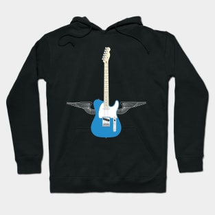 Blue Flying Guitar Hoodie